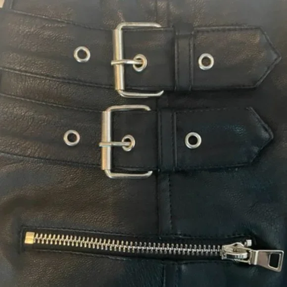 Topshop Motto Black Faux Leather Skirt Size US 8 (Euro 40) - Picture 9 of 11